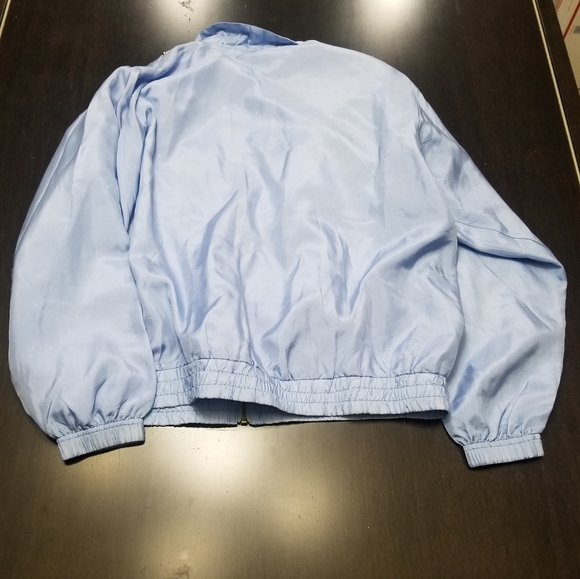 Maurada Vintage Sky Blue Silk Bomber Jacket PM GUC - Picture 5 of 12